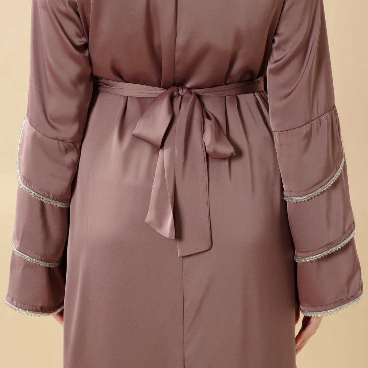 3-Layer Diamond Ruffle Sleeve Abaya With Pockets (MA040) - Image 7