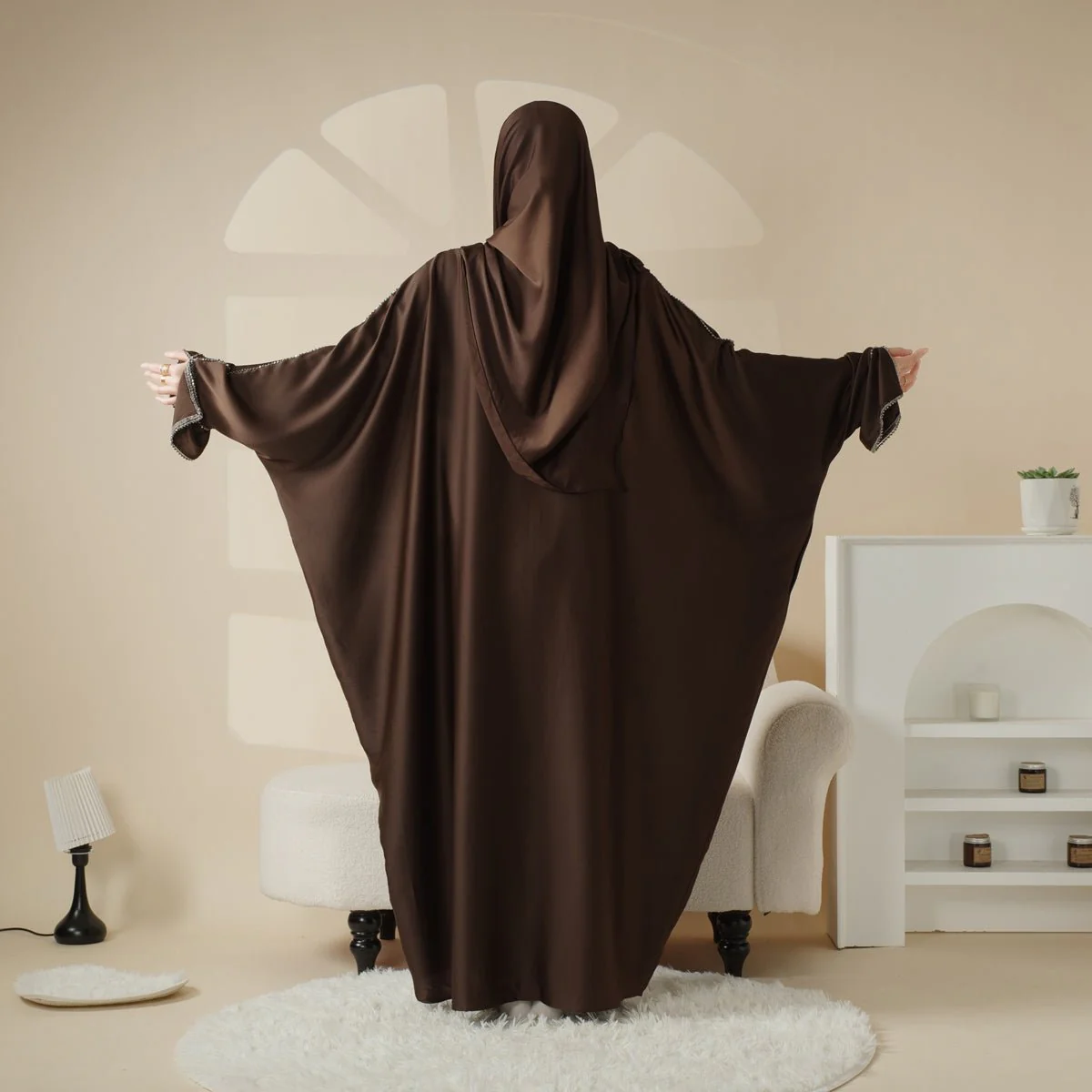 Batwing Abaya With Matching Hijab | Batwing Sleeve Abaya (MA041) - Image 16