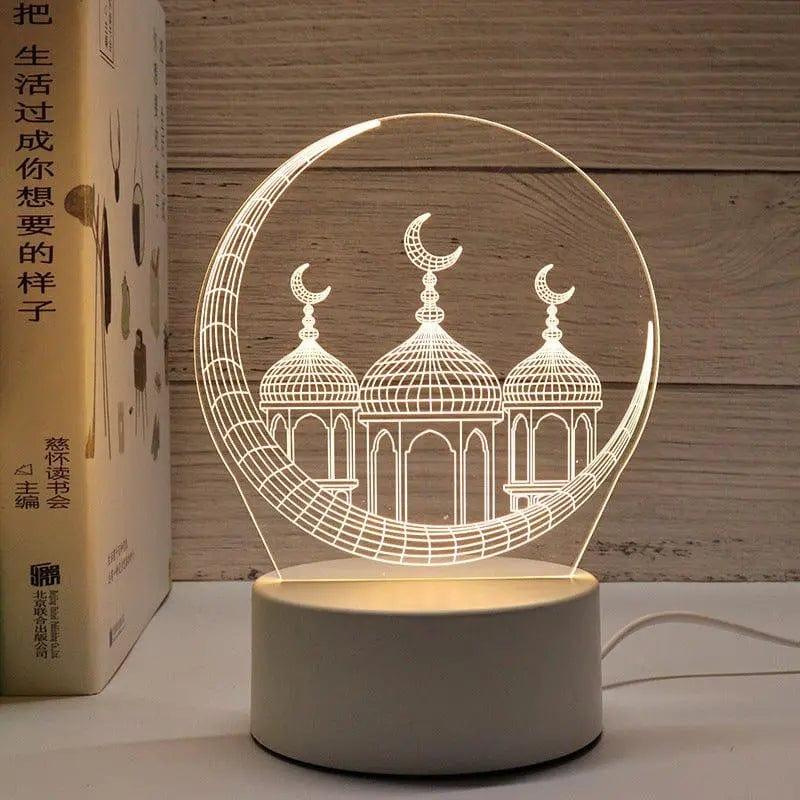 MR012 Ramadan 3D Led Night Light,USB 16 Color Change Remote Control Light - Image 10