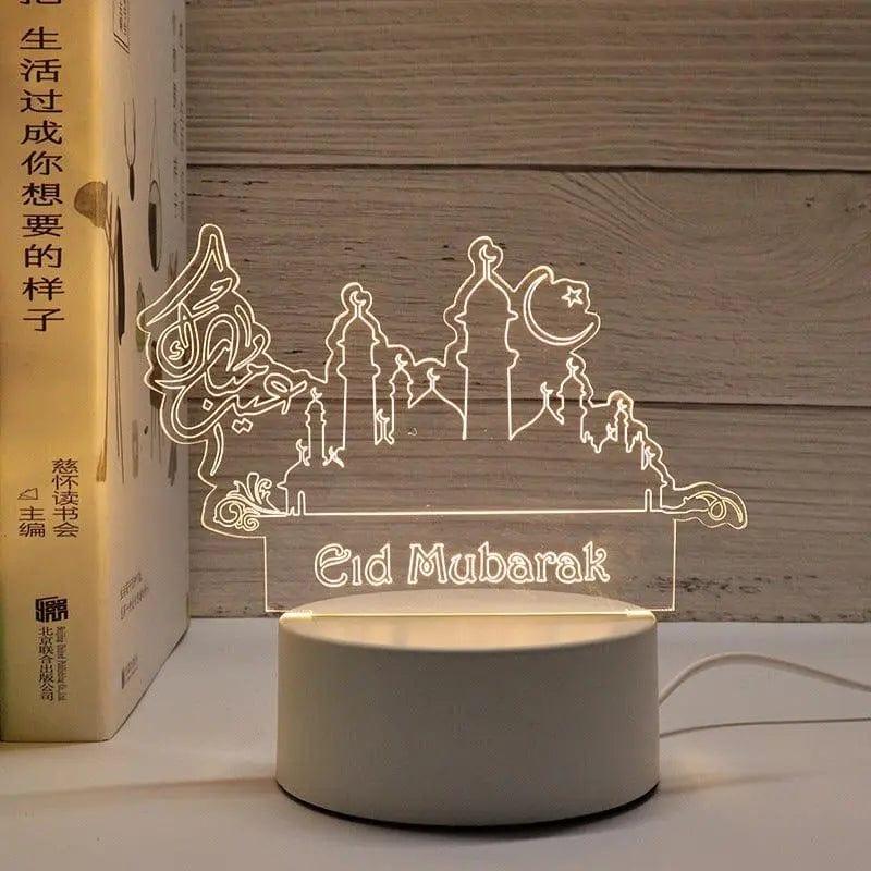 MR012 Ramadan 3D Led Night Light,USB 16 Color Change Remote Control Light - Image 18