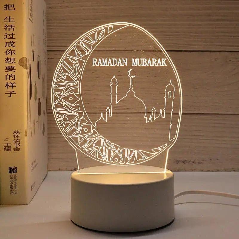 MR012 Ramadan 3D Led Night Light,USB 16 Color Change Remote Control Light - Image 7