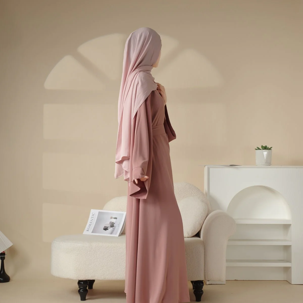 Elegant Solid Color Abaya For Muslimahs (MA036) - Image 18
