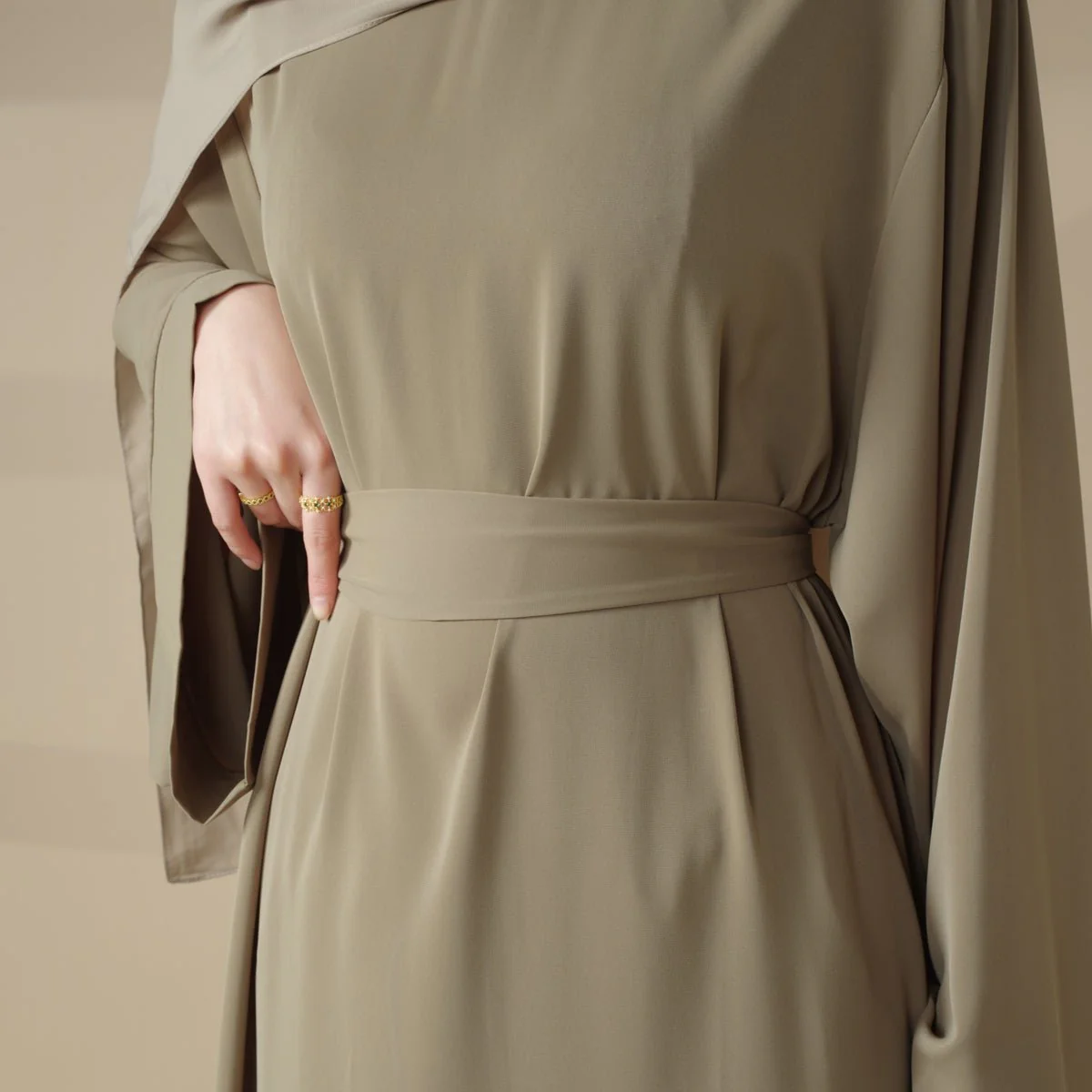 Elegant Solid Color Abaya For Muslimahs (MA036) - Image 19
