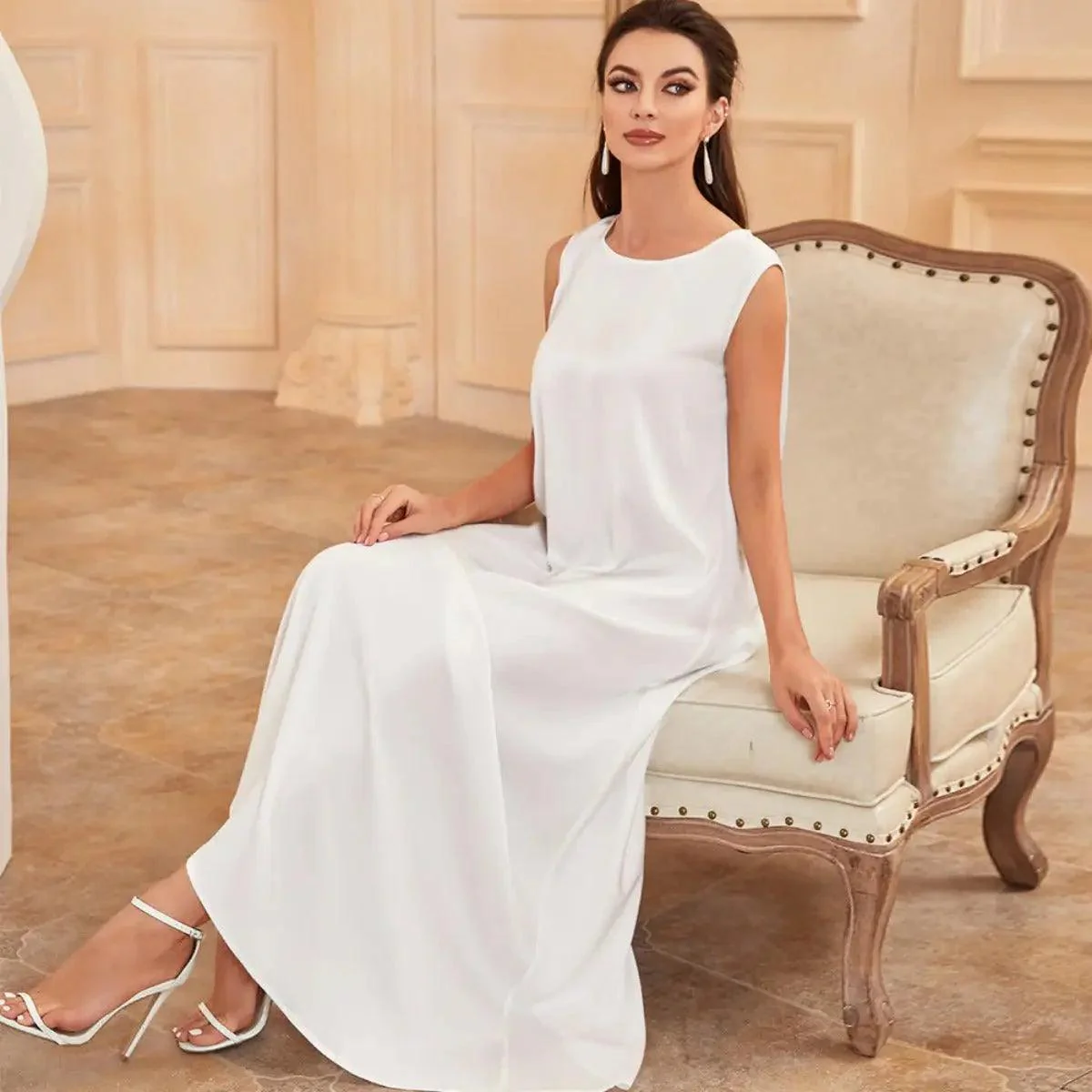 Satin Sleeveless Inner Dress (MA037) - Image 5