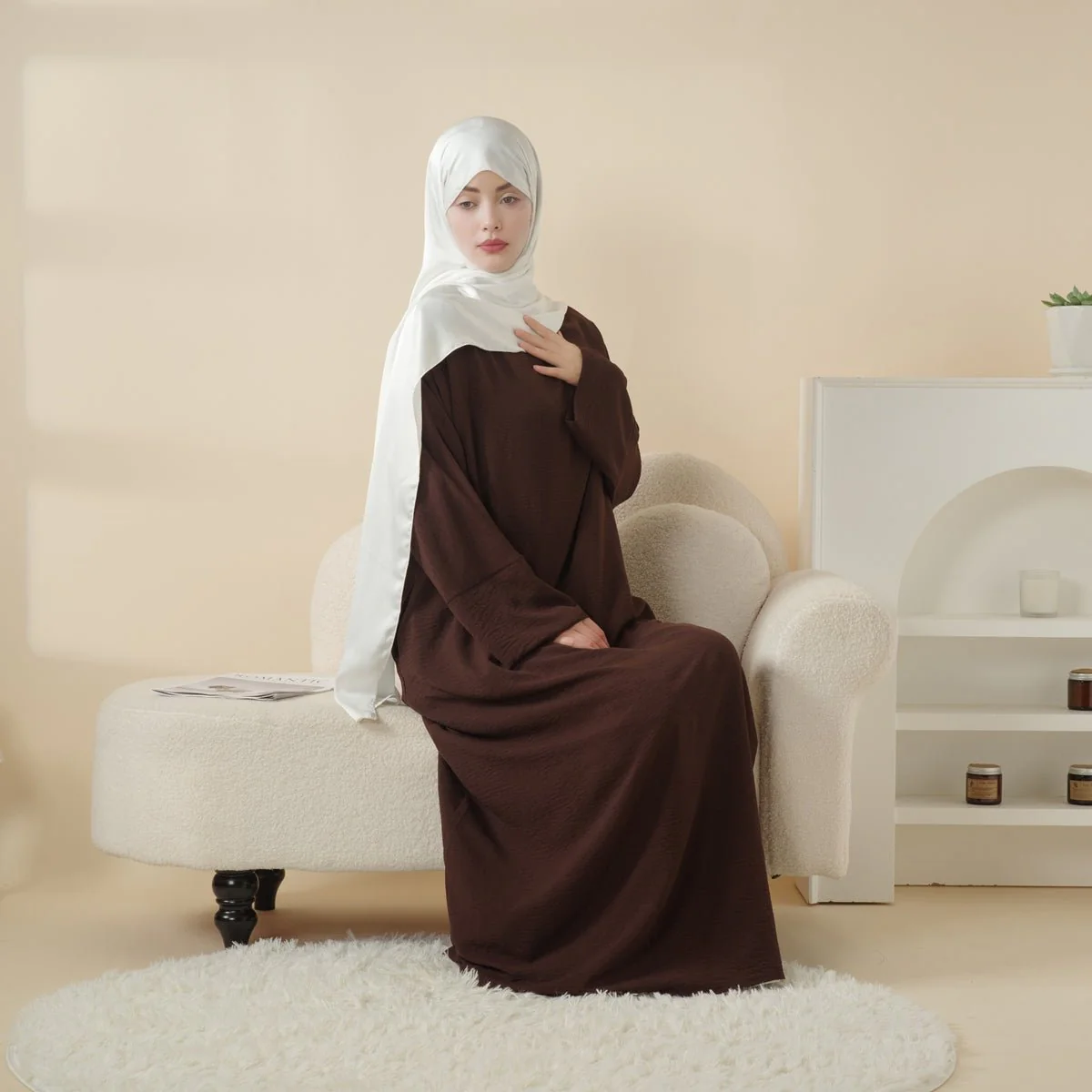 Simple Vintage Pleated Abaya (MA042) - Image 17