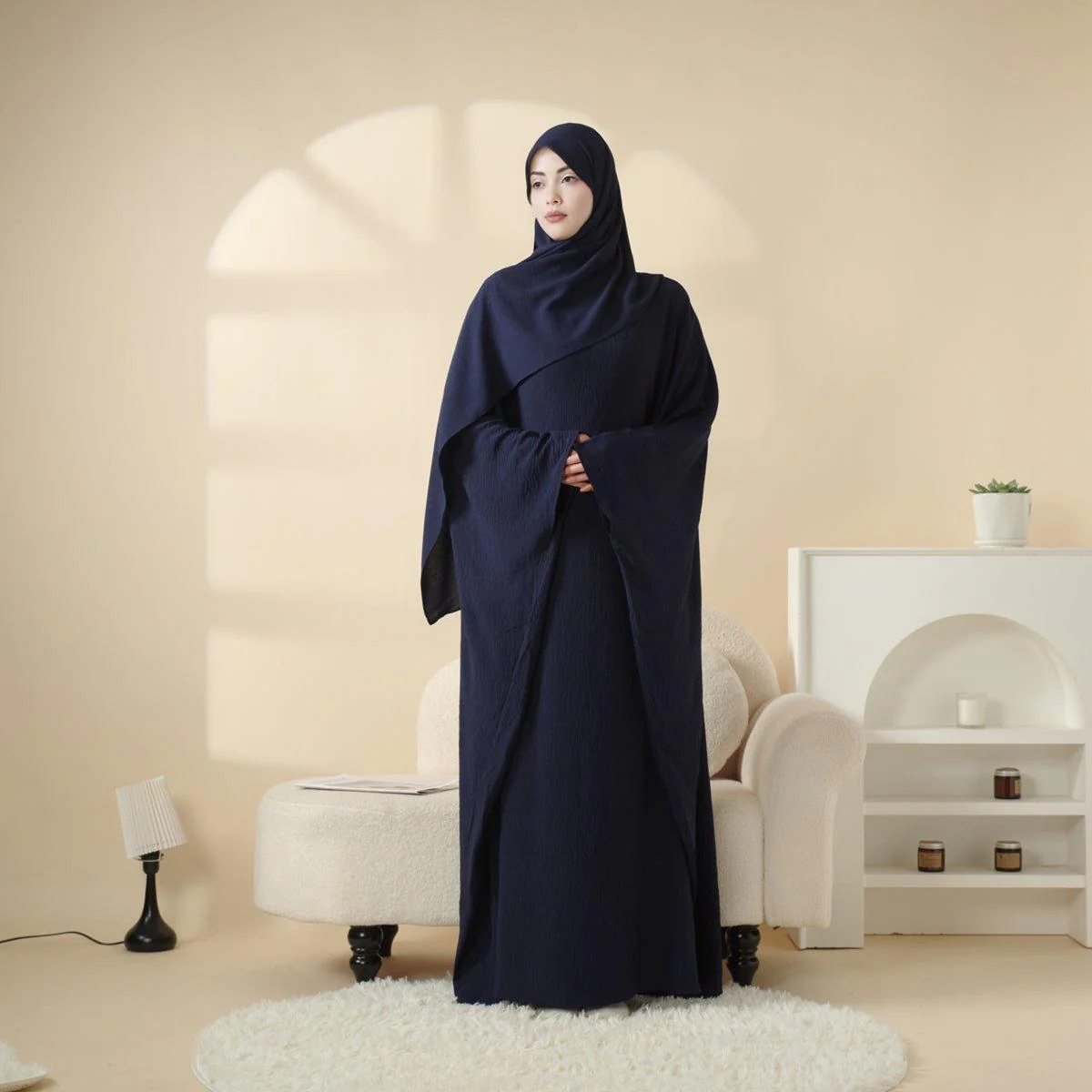 Butterfly Sleeve Plain Abaya (MA048) - Image 11