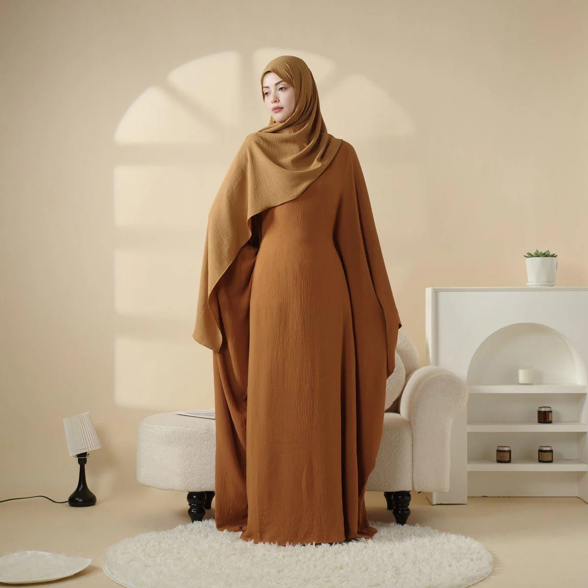 Butterfly Sleeve Plain Abaya (MA048) - Image 8