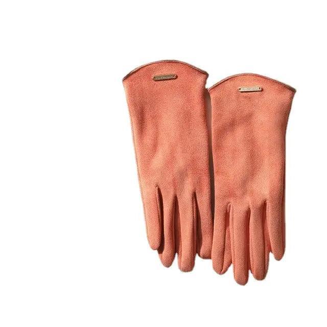 MAC058 Unisex Suede Touch Screen Gloves Faux Fur Lined Winter Warm - Image 10