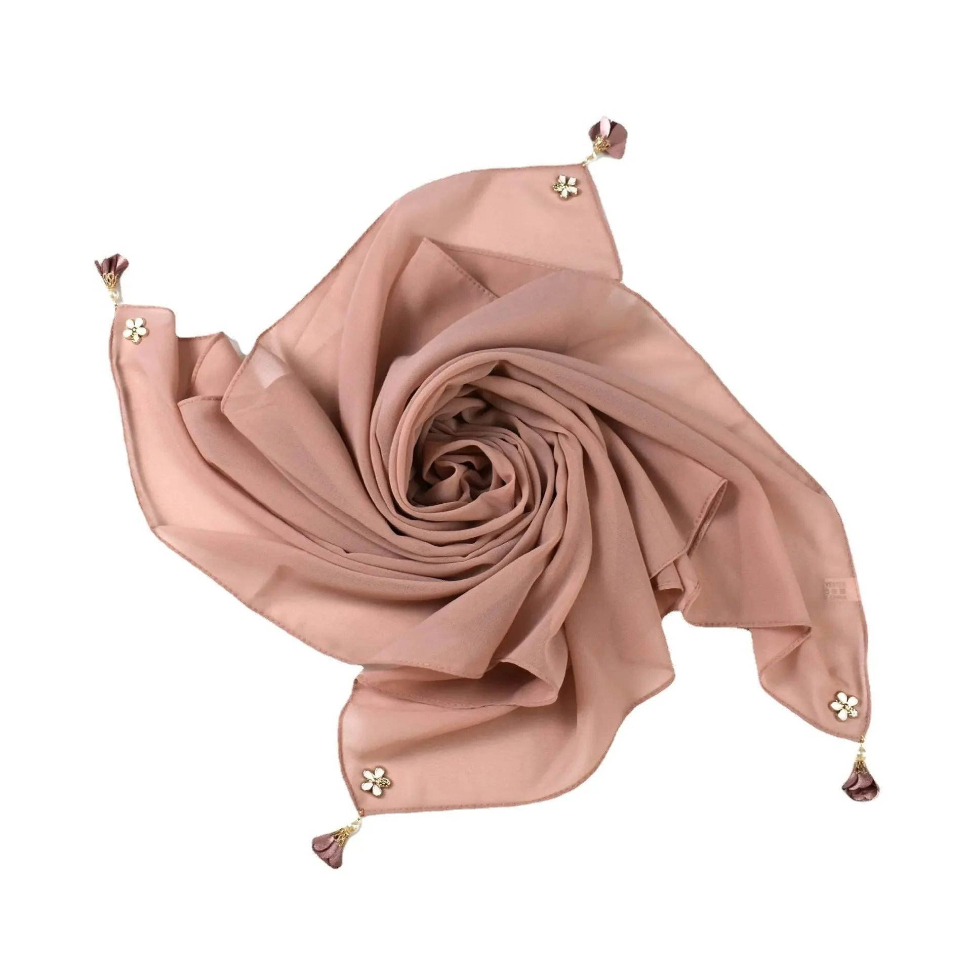 Pearl chiffon square hijab scarf (MH030) - Image 5