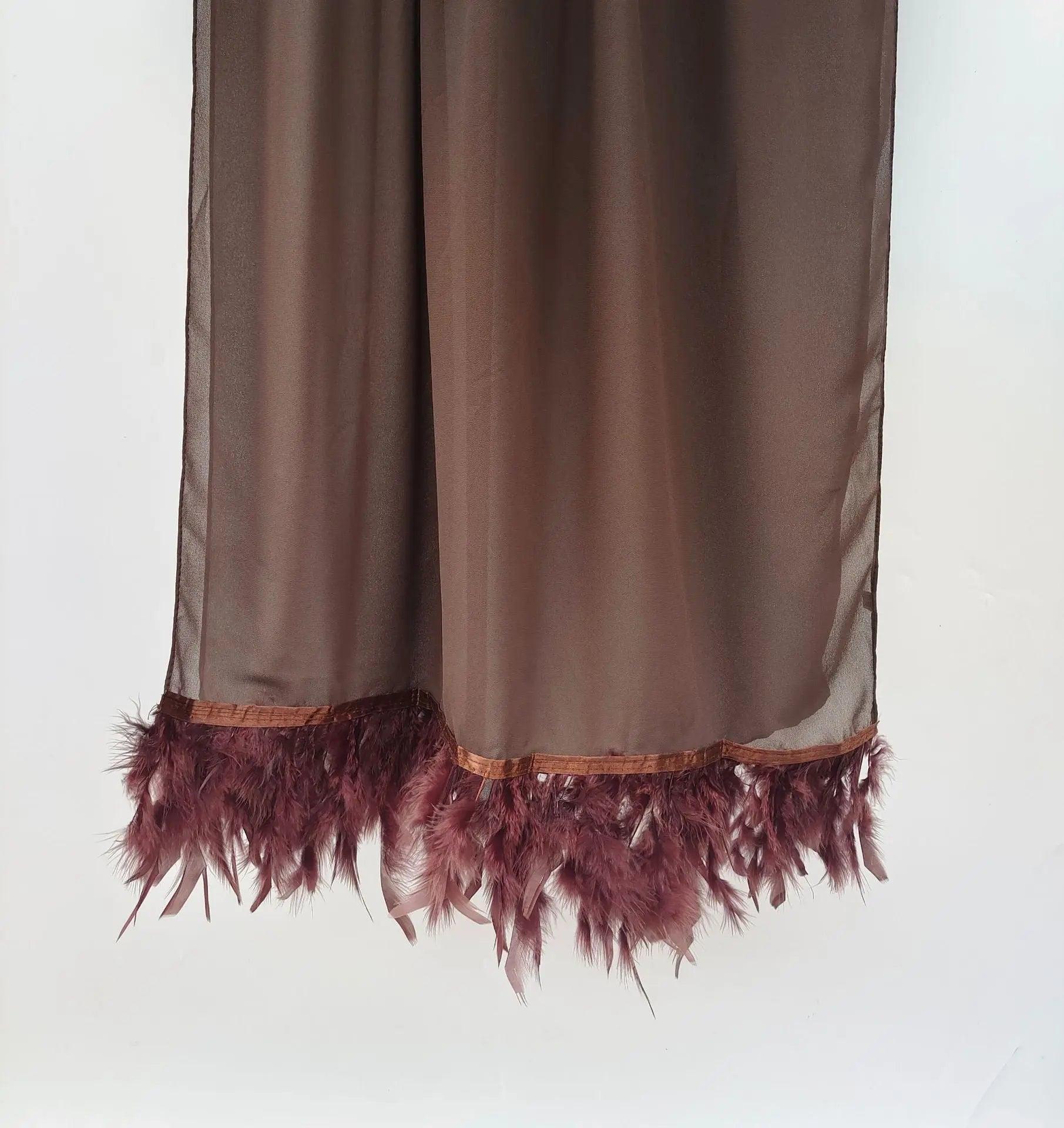 Chiffon Scarves Feather Scarf Hijab (MH039) - Image 16