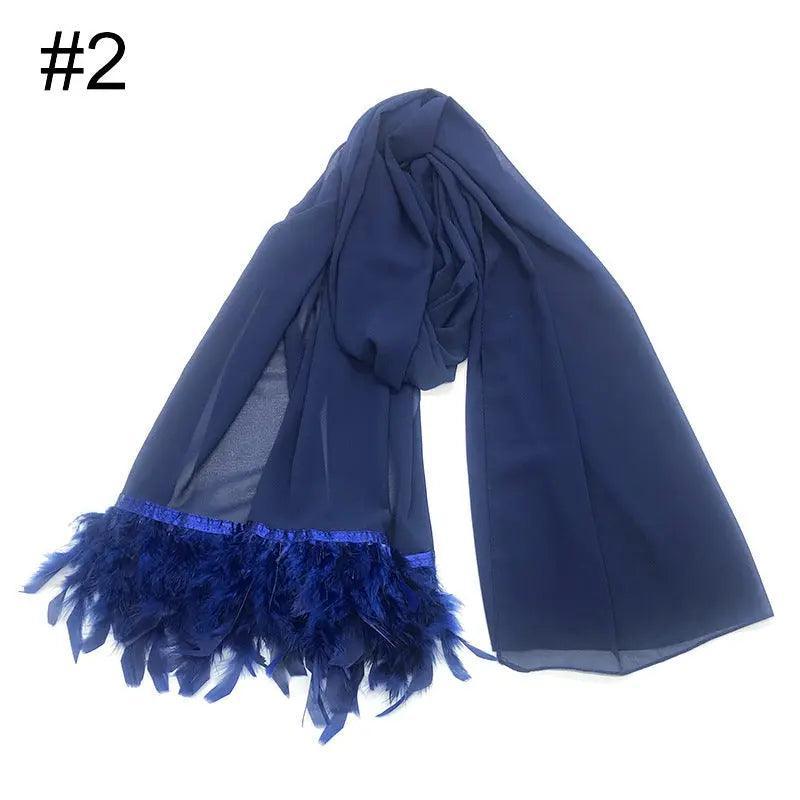 Chiffon Scarves Feather Scarf Hijab (MH039) - Image 7
