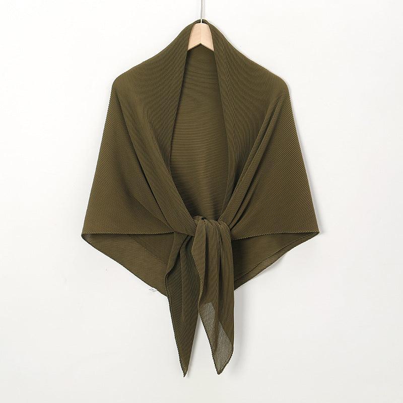 Solid Color Crinkle Chiffon Hijab - Lightweight Scarf for Women (MH040) - Image 16
