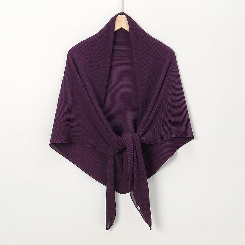 Solid Color Crinkle Chiffon Hijab - Lightweight Scarf for Women (MH040) - Image 20