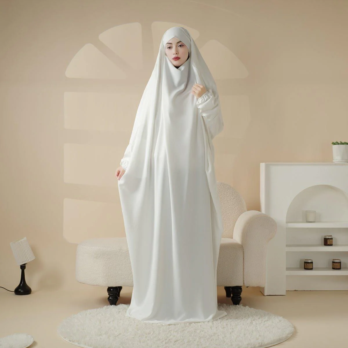 MJ0055 Viscose Niqab Attached 1-Piece Jilbab - Image 4