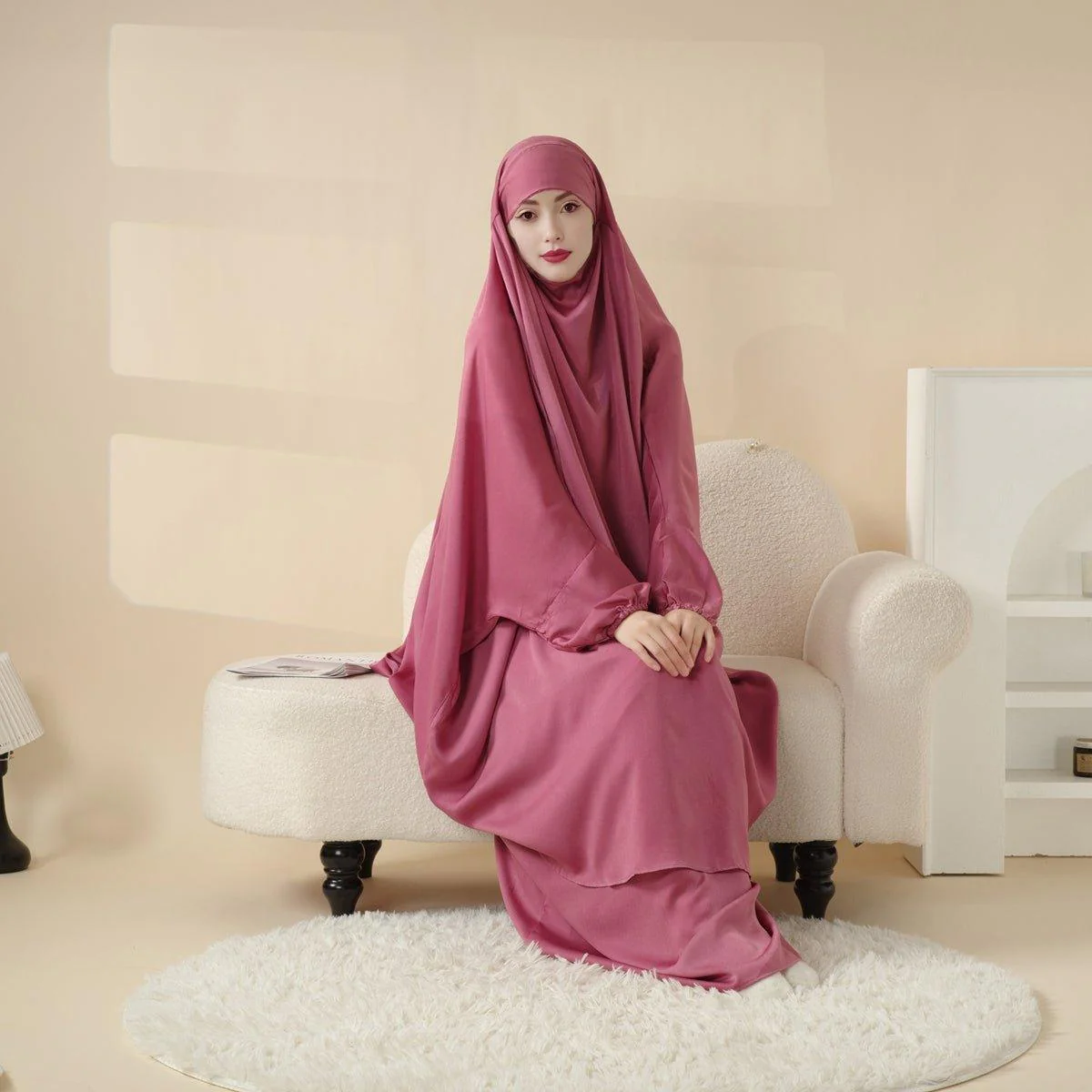MJ008  Nida Fabric 2-Piece Set Jilbab - Image 8
