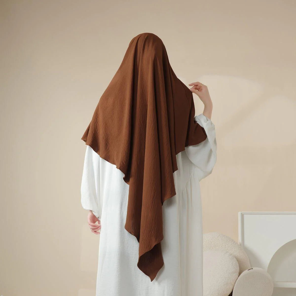 MK005 Crepe One Layer Khimar - Image 6