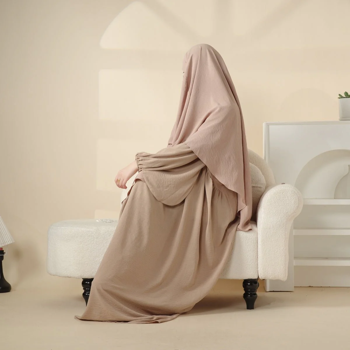 Elegant 2-Piece Crepe Abaya & Khimar Set (MK008) - Image 18