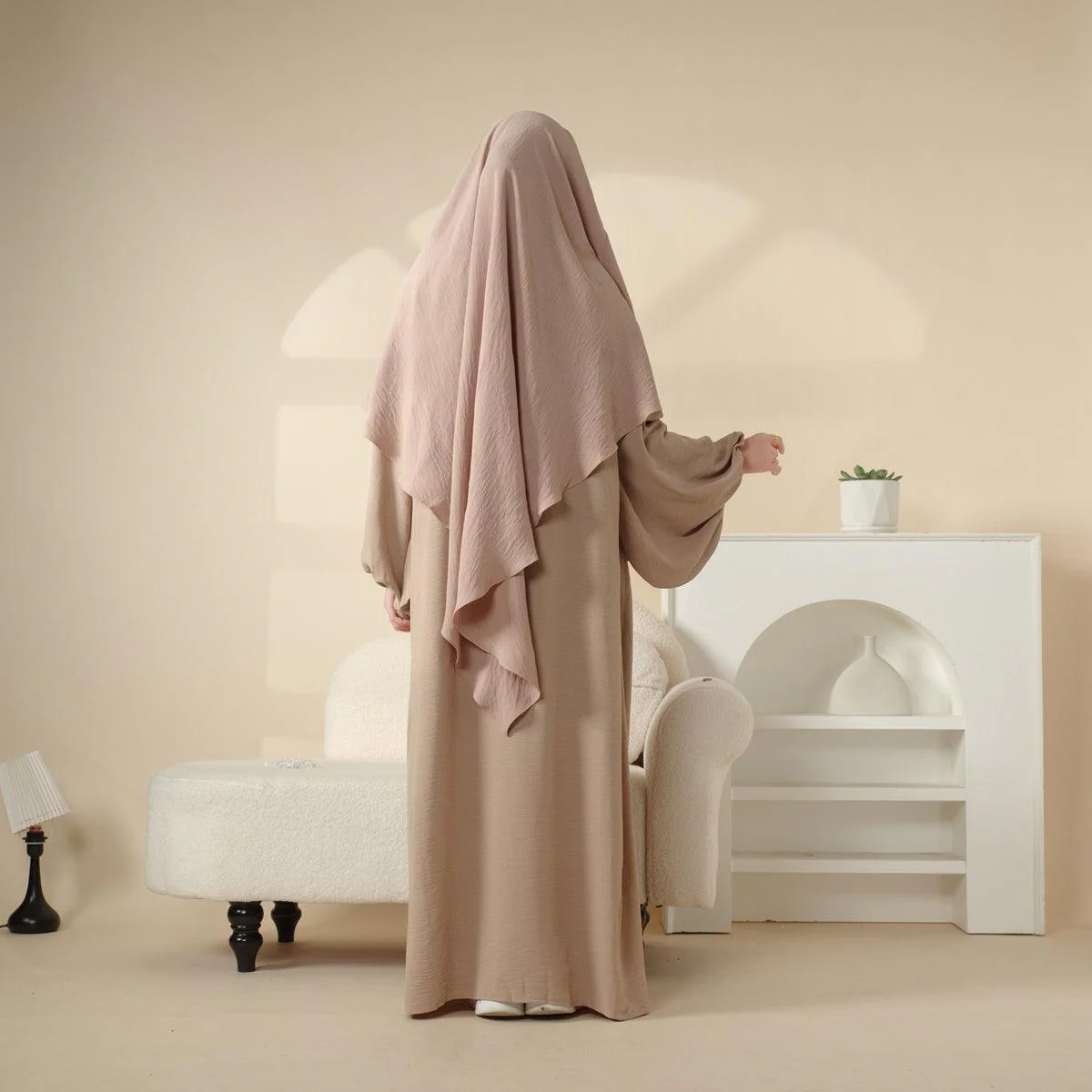 Elegant 2-Piece Crepe Abaya & Khimar Set (MK008) - Image 21