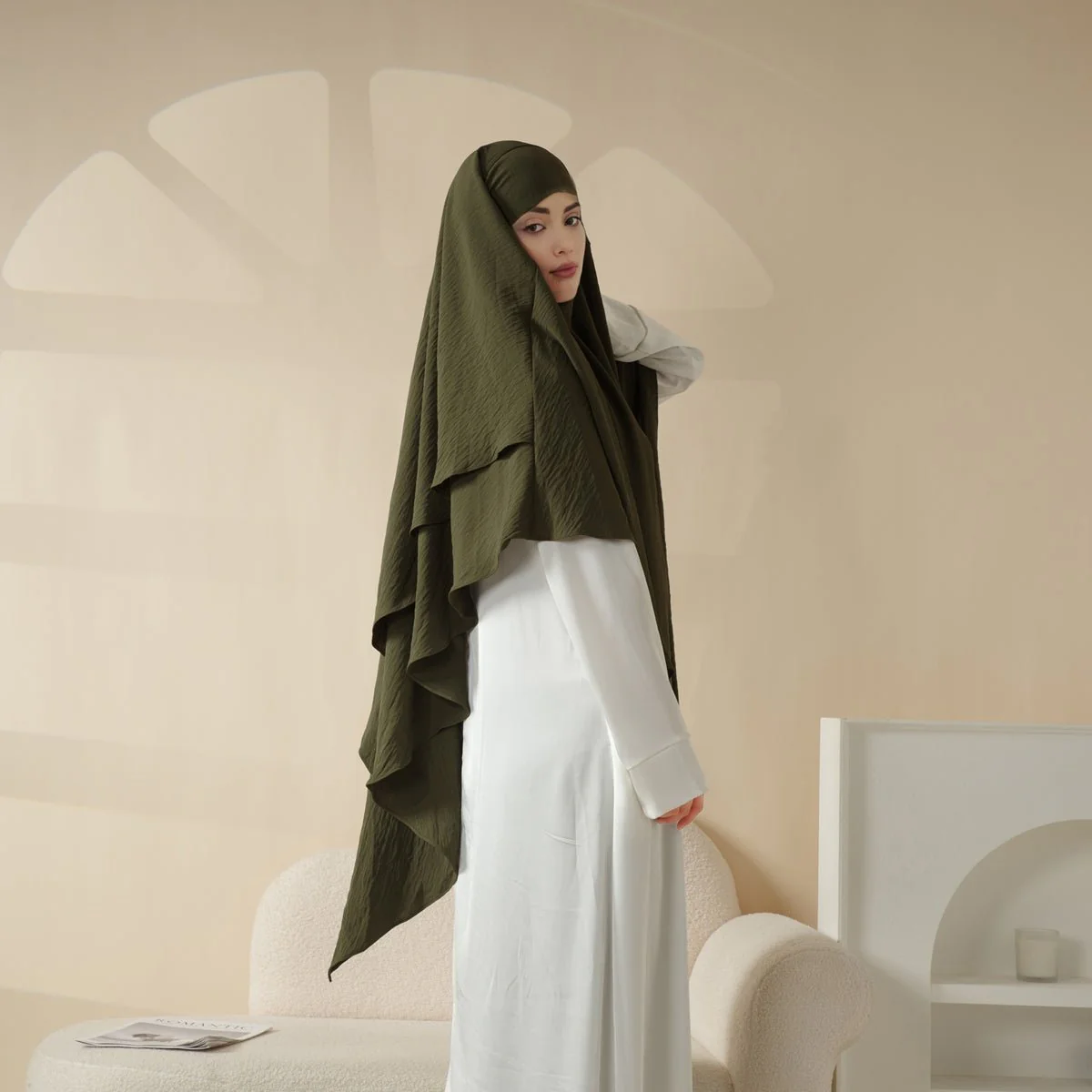 New Two-Layer Crepe Khimar (MK010) - Image 17