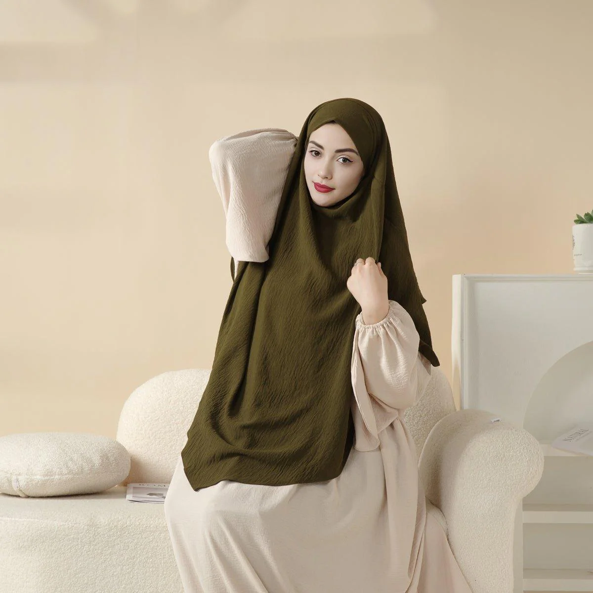New Two-Layer Crepe Khimar (MK010) - Image 18