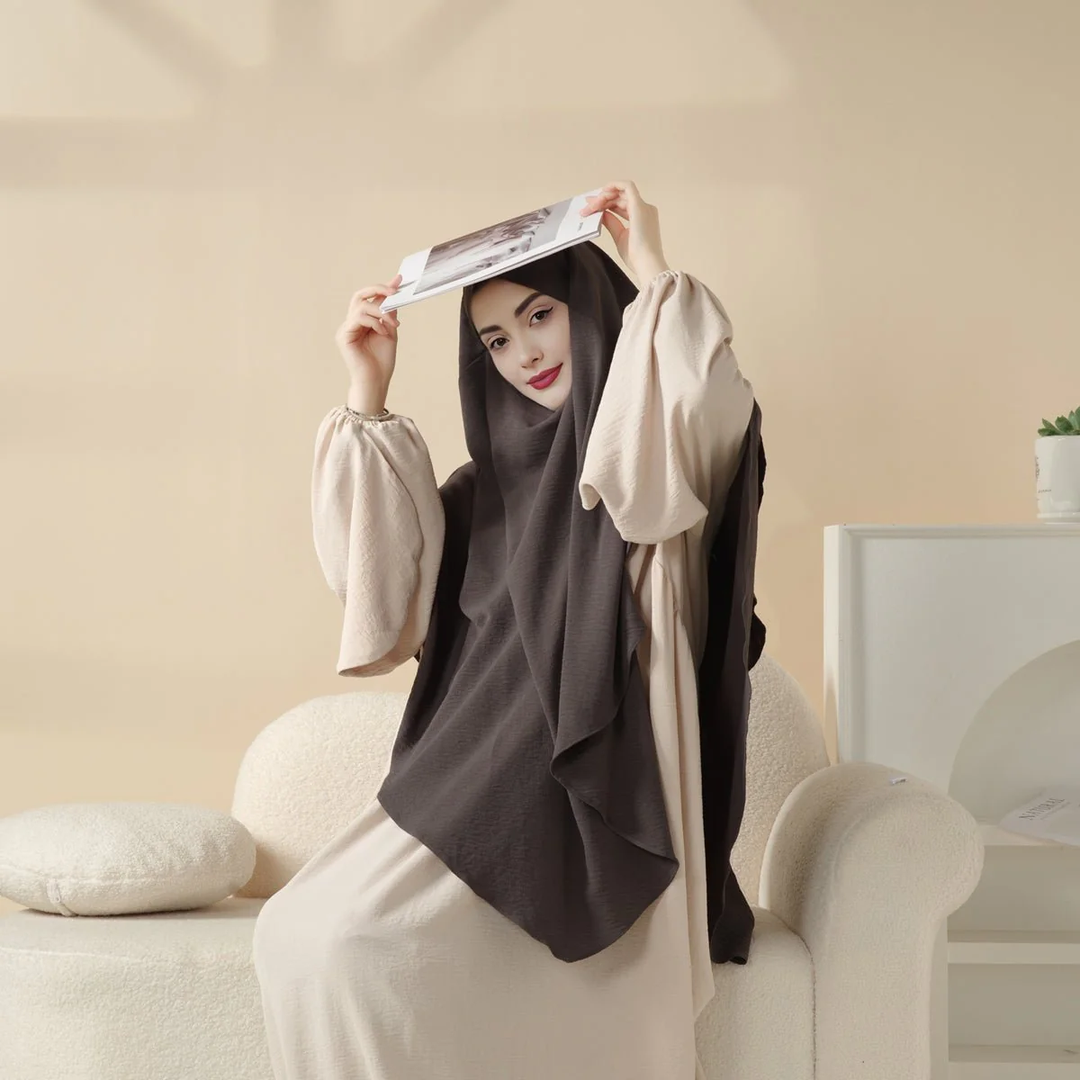 New Two-Layer Crepe Khimar (MK010) - Image 20