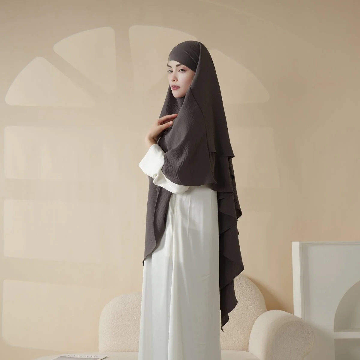 New Two-Layer Crepe Khimar (MK010) - Image 21