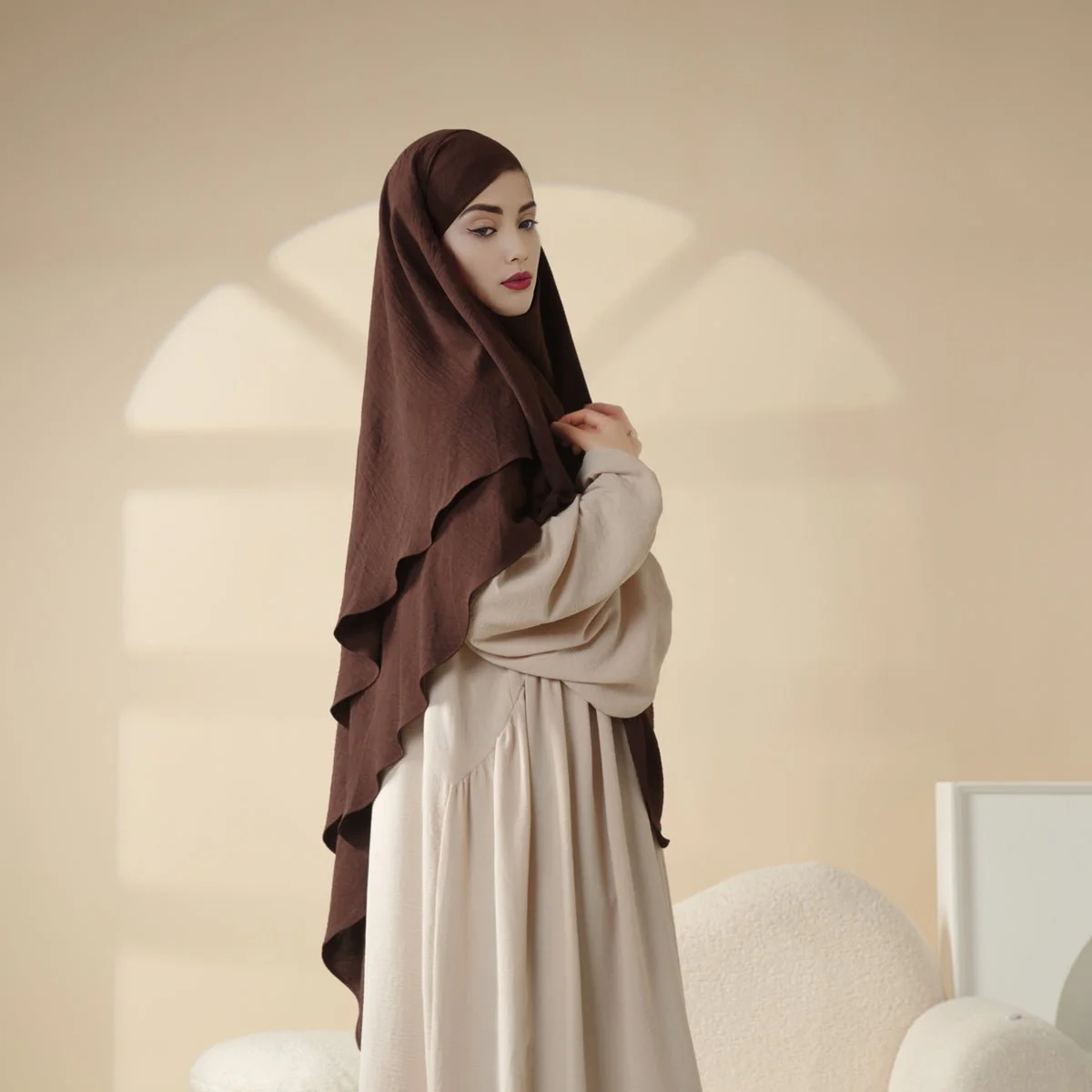New Two-Layer Crepe Khimar (MK010) - Image 23