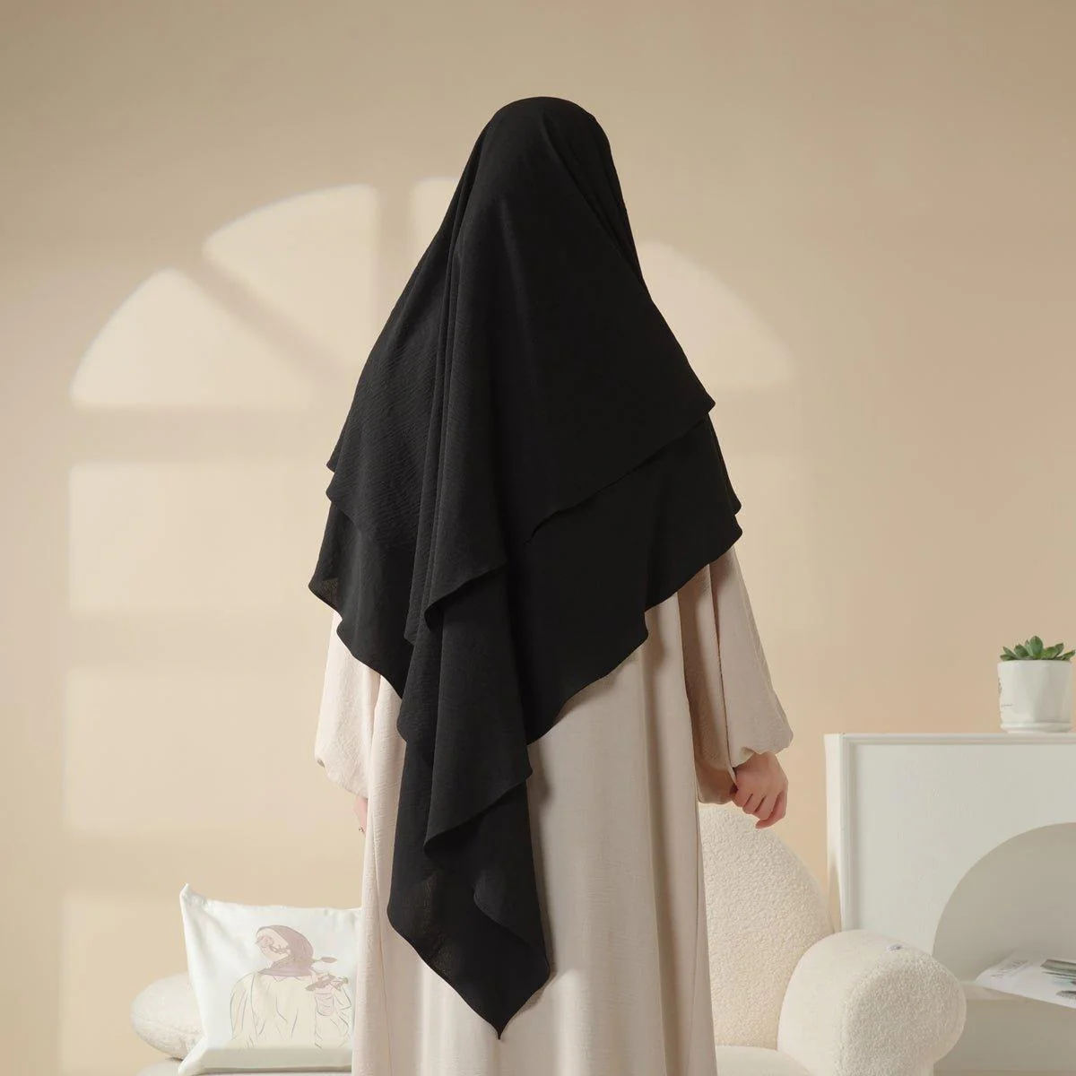 New Two-Layer Crepe Khimar (MK010) - Image 5