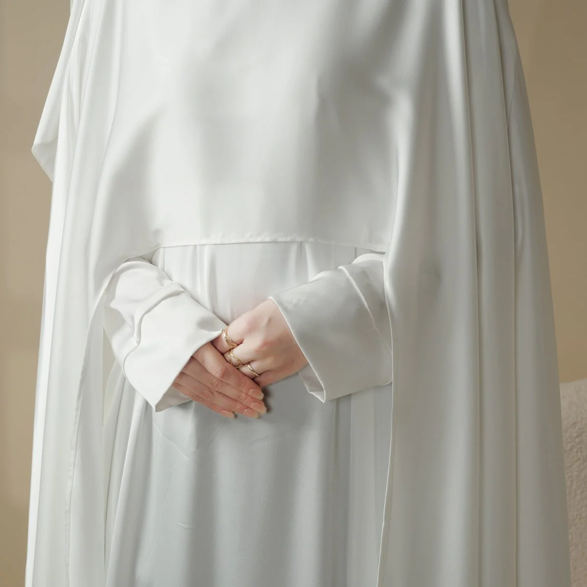 Luxury Wedding Abaya 3-Piece Bridal Abaya Set (MOA044) - Image 17