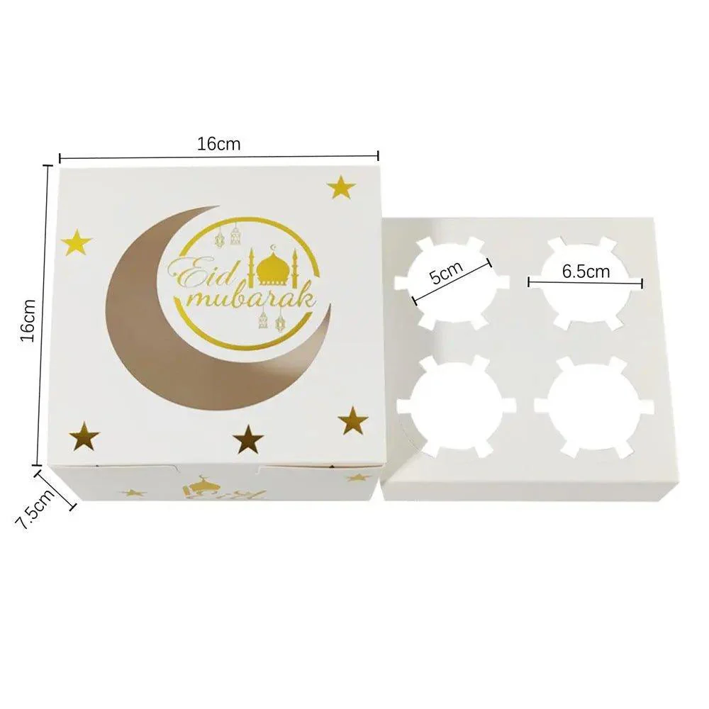 MR016 Ramadan Cupcake Packing Box,Muffin Box 4 holes - Image 5
