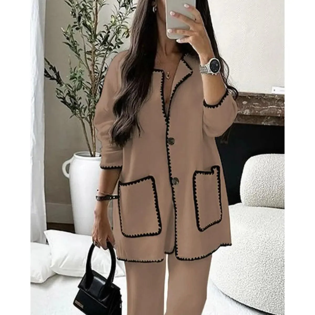 MS004  Fall Chunky Knit Cardigan Sweaters Casual Open Front Set - Image 10