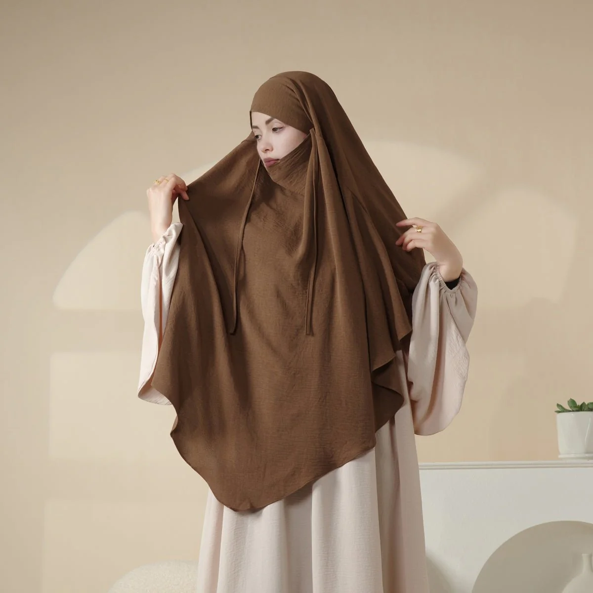 New Crepe 1-Layer Khimar | Soft Crepe Material Khimar (MK009) - Image 10