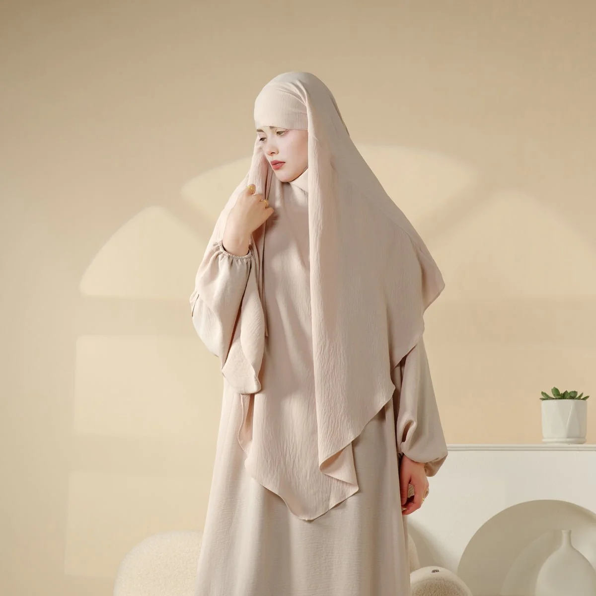 New Crepe 1-Layer Khimar | Soft Crepe Material Khimar (MK009) - Image 12