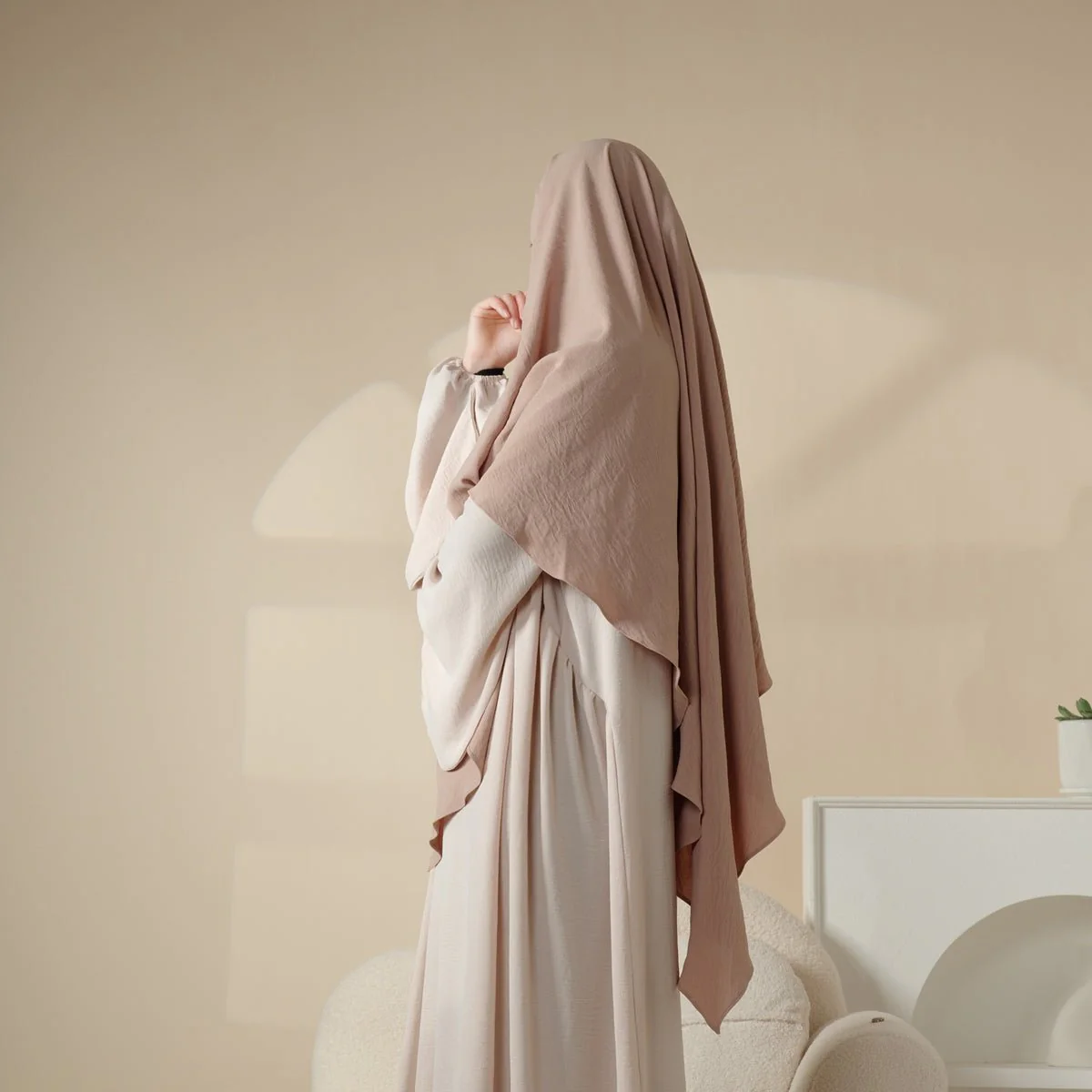 New Crepe 1-Layer Khimar | Soft Crepe Material Khimar (MK009) - Image 15