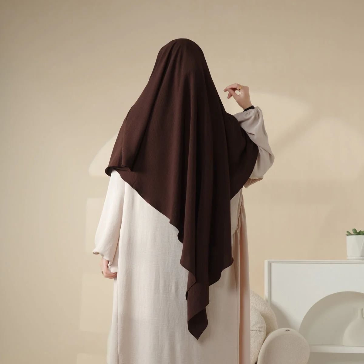 New Crepe 1-Layer Khimar | Soft Crepe Material Khimar (MK009) - Image 4