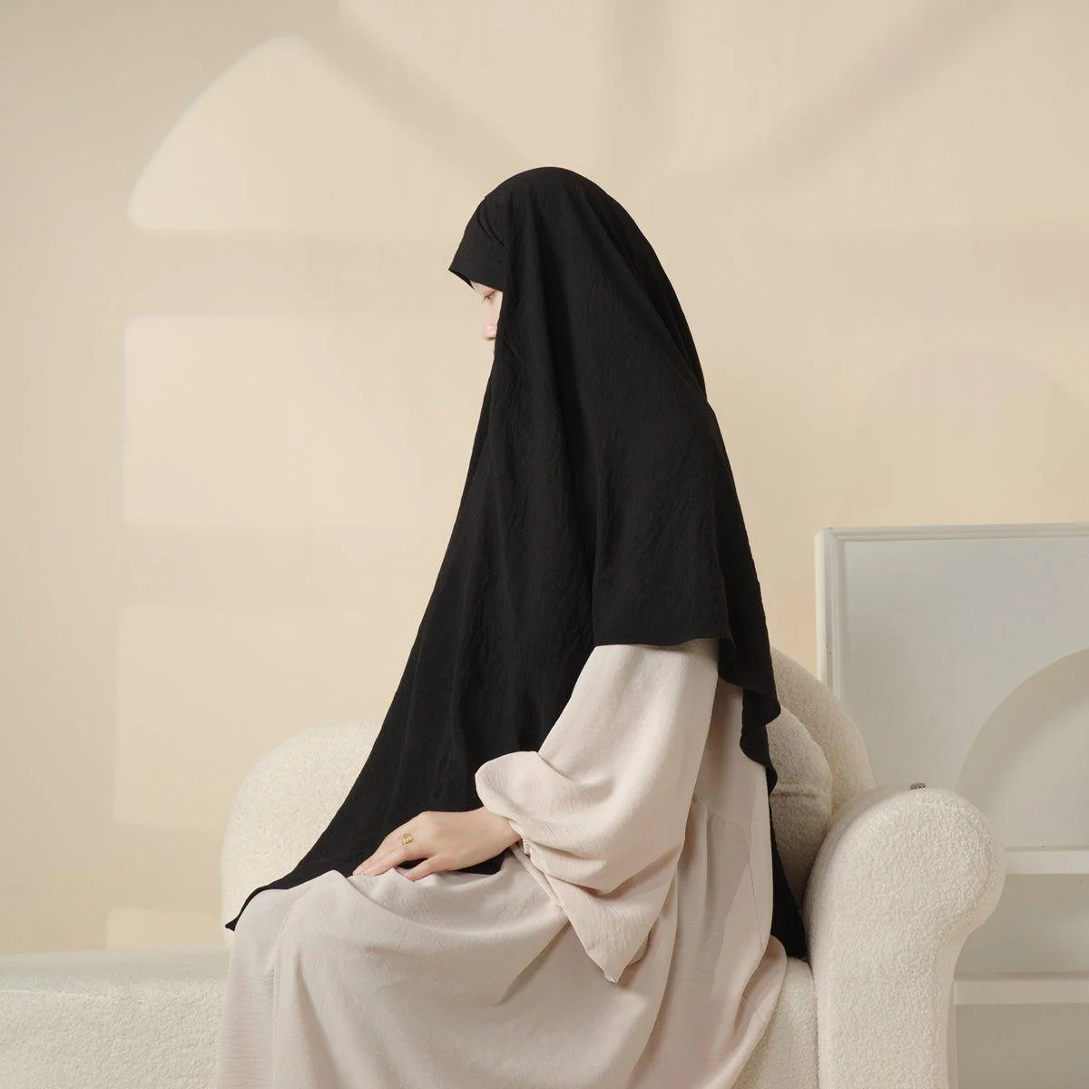 New Crepe 1-Layer Khimar | Soft Crepe Material Khimar (MK009) - Image 8