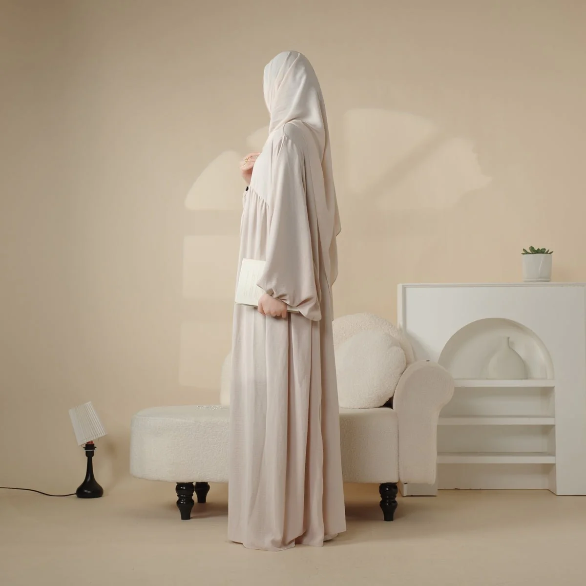Reversible Abaya Made With Crepe Fabric (MA035) - Image 11