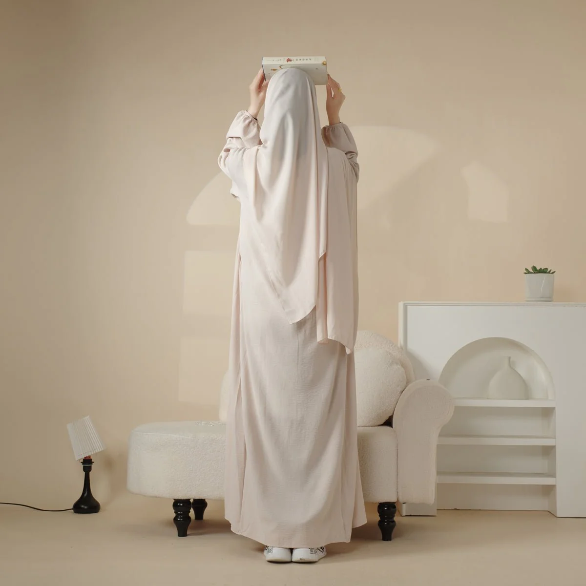 Reversible Abaya Made With Crepe Fabric (MA035) - Image 12