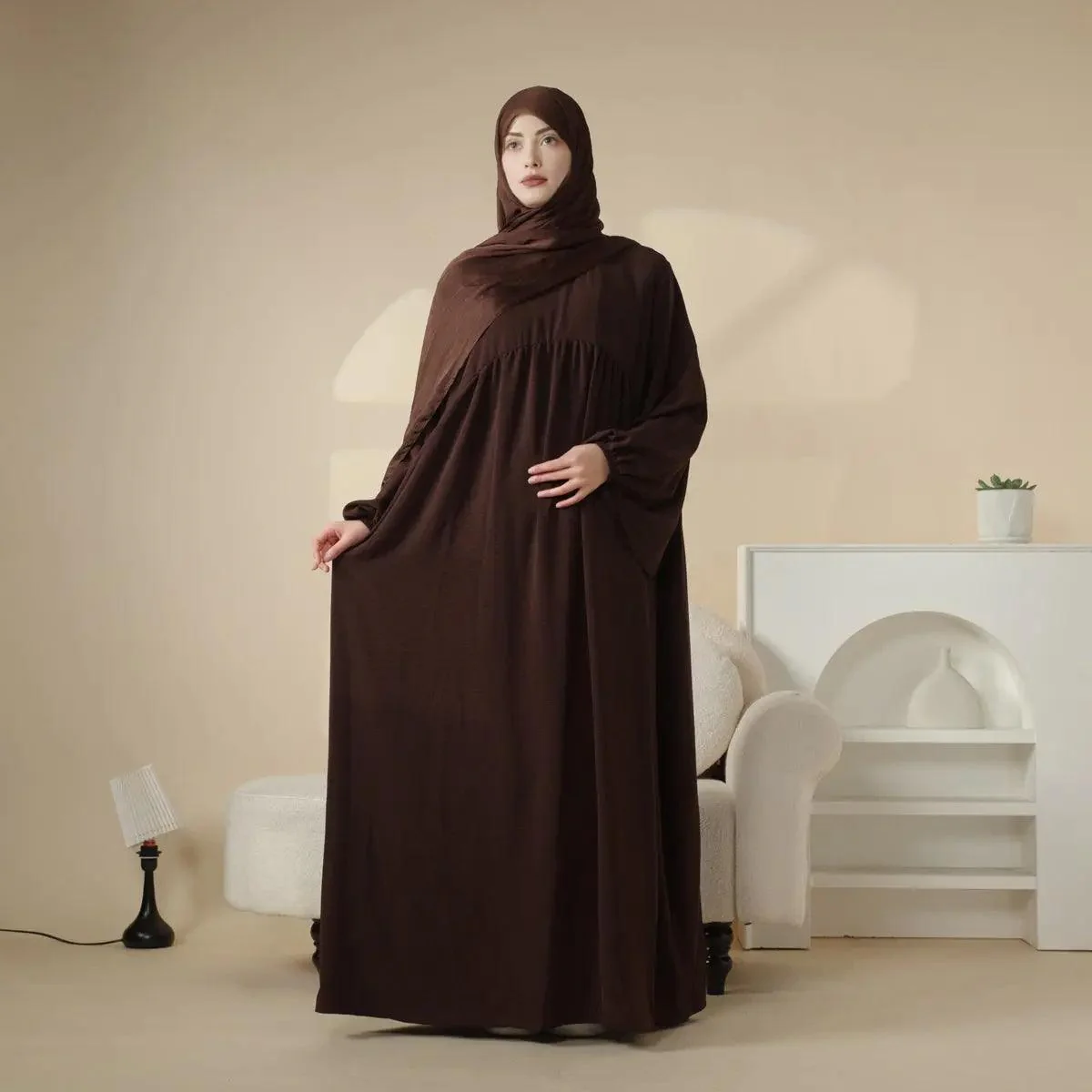 Reversible Abaya Made With Crepe Fabric (MA035) - Image 21