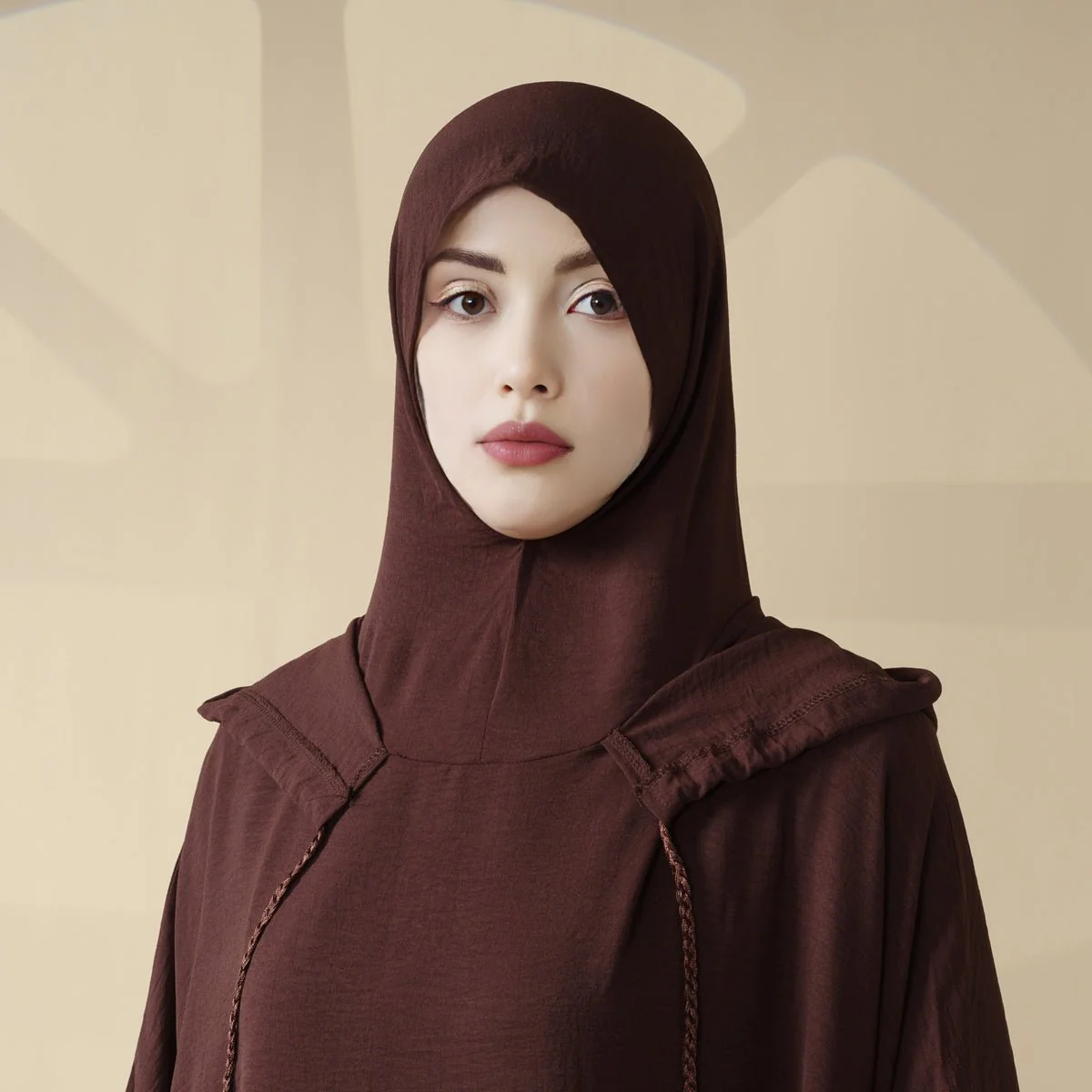 Solid Stylish Jilbab With A Hood | Crepe Jilbab With Attached Hood (MJ015) - Image 16
