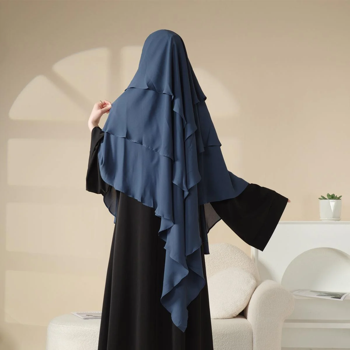Three Layered Chiffon Khimar (MK002) - Image 4