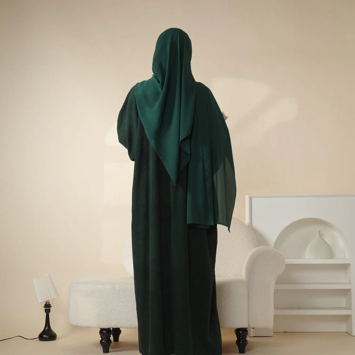 Wide Sleeve Corduroy Abaya (MA045) - Image 12