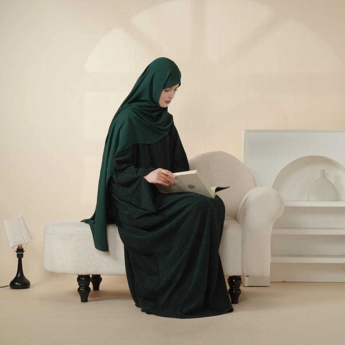 Wide Sleeve Corduroy Abaya (MA045) - Image 13
