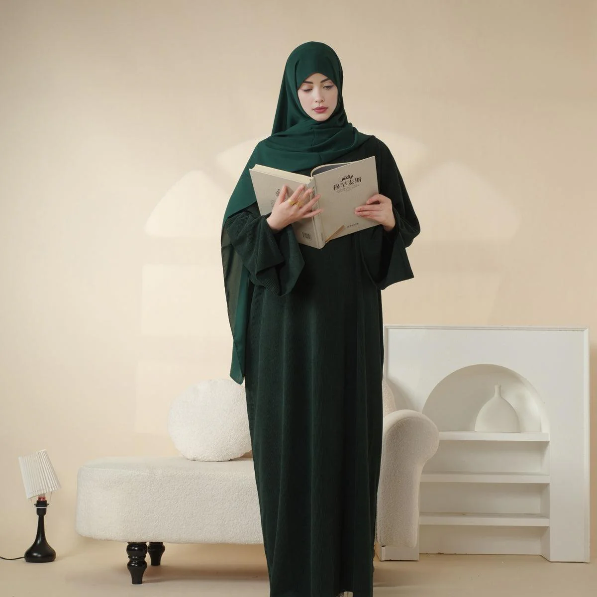 Wide Sleeve Corduroy Abaya (MA045) - Image 14